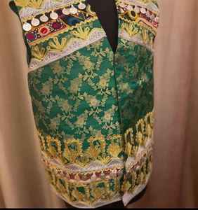 ชุดเดรสชาวอัฟกานิสถานคอเหลี่ยมสำหรับผู้หญิงชุดเดรสปักผ้าพรีเมี่ยมสำหรับงานแต่งงานกระโปรงบานแบบดั้งเดิมแบบมีซิป - Product Image 4