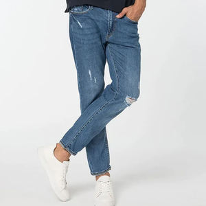 Pantalones de mezclilla de cintura alta ajustados de algodón de alta calidad para mujer, nuevo patrón estampado, logotipo de pierna recta media de talla grande - Product Image 6