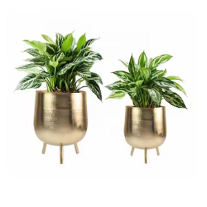 Classic Indian Metal Flower <b>Pots</b> & Planters With <b>Stand</b> for Home Garden Hotel Restaurant Living Room Decoration - Product Image 2