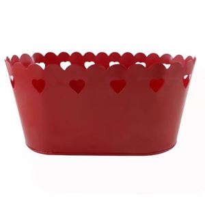 Pots de fleurs de jardin décoratifs pour intérieur/extérieur ovales en fer avec revêtement en poudre rouge Application numérique intelligente utilisable pour le jardinage - Product Image 3