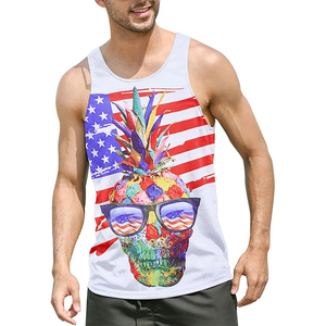 Camiseta sin mangas transpirable con estampado 3D personalizado para hombre, camiseta de gimnasio de verano de secado rápido Premium, camiseta sin mangas con estilo informal de algodón 100% - Product Image 4