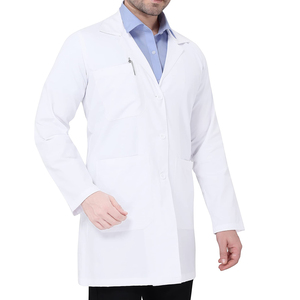 Scrubs Label Hospital Enfermera Ropa Doctor Uniforme Blanco Bata de laboratorio Alta calidad Mujeres Hombres Unisex - Product Image 5