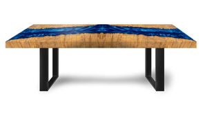 Mesa de Comedor de Resina Epoxi de Diseño Moderno y Antiguo, Mesa de Centro Personalizable con Marco de Madera Resistente, Mesa de Café Ensamblada para el Hogar - Product Image 5