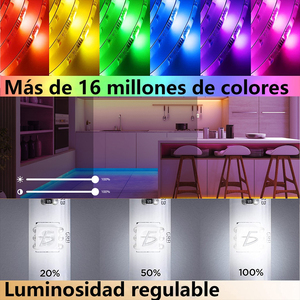 Striscia LED RGB Intelligente Bluetooth da 5 Metri, IC WS2812B, DC 5V, 6500K CCT, Controllo App e Vocale, Larghezza PCB 8mm - Product Image 3