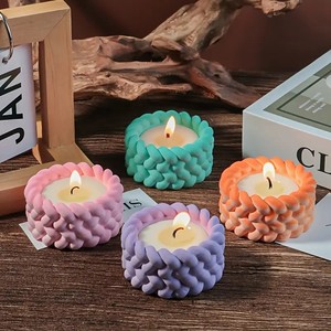 Moule en silicone pour chandelier en forme de corde de chanvre épais 3D pour bricolage en résine époxy pour bougie, moule en silicone pour gypse, décoration de la maison - Product Image 1