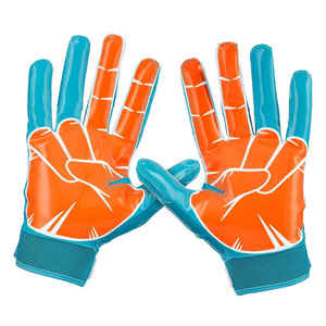 Gants de réception de football américain doux et confortables pour adultes en cuir avec motif imprimé Vente en gros sur mesure - Product Image 1