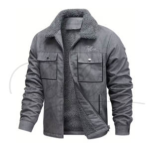 แจ็คเก็ตแฟชั่นผ้าแคนวาสหนา ดีไซน์ล่าสุด สำหรับผู้ชาย สไตล์สตรีทแวร์ฤดูหนาว กันลม ระบายอากาศ พร้อมโลโก้ด้านหน้า - Product Image 1