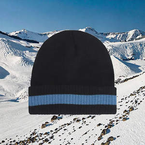 Chapeau en fourrure 100% acrylique de haute qualité, bonnet tricoté unisexe, haute élasticité, ventilation, chaleur, motif rayé, image courante, hiver - Product Image 4