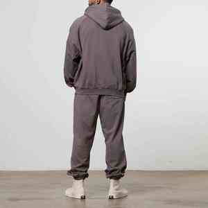 Conjunto de Sudadera con Capucha y Pantalones Deportivos de 2 Piezas Unisex con Logotipo Personalizado, Sudadera con Capucha Extra Grande con Cierre, Felpa de Poliéster Ecológica, Informal, Pesada y Cómoda - Product Image 5