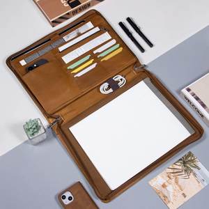 Best Customized <b>A4</b> Document Organizer Genuine Leather LPF-0525 Office <b>Portfolio</b> <b>Folder</b> Custom File <b>Folders</b> Presentation <b>Folder</b> - Product Image 6