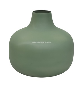 Modern Coastal Design Iron Tabletop Flower <b>Vase</b> Ribbed Wedding Home <b>Decor</b> IHA Brand Model IHA24014 Made India Wholesale - Product Image 6