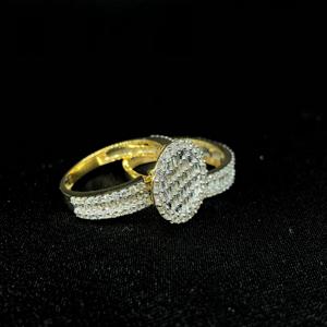 Venta al por mayor de alianzas de oro de 10K con diamantes naturales de 2,65 quilates, diseño de cuatro líneas de eternidad completa para fiestas de aniversario - Product Image 2