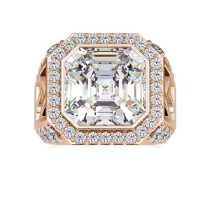 <b>Solid</b> 925 Sterling <b>Silver</b> VVS Moissanite Diamond Engagement & Wedding Ring with 18K Gold Pearl for Both Ceremonies - Product Image 1