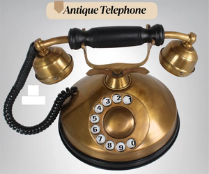 Téléphone rotatif en laiton de style antique décor de bureau rétro Steampunk personnalisé et idée cadeau pour la maison ou le bureau - Product Image 4