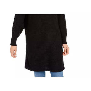 Cardigan Vintage Casual da Donna American Rag, Maglione con Scollo Aperto e Fiocco, Traspirante, Nero, Maniche a Pipistrello, Taglia Autunno Inverno - Product Image 3