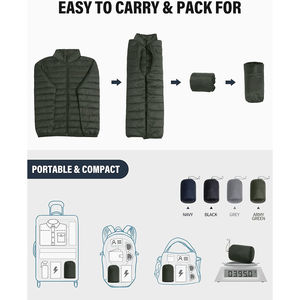 Mens hooded puffer jacket winter warm <b>padded</b> down <b>coat</b> <b>waterproof</b> windproof insulated thick outerwear fashion streetwear - Product Image 5