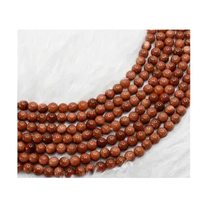 Wholesale Quantity Supplier of Jewelry Making Healing Carved Crystal Natural Stone Round Beads Red Sandstone S 16mm