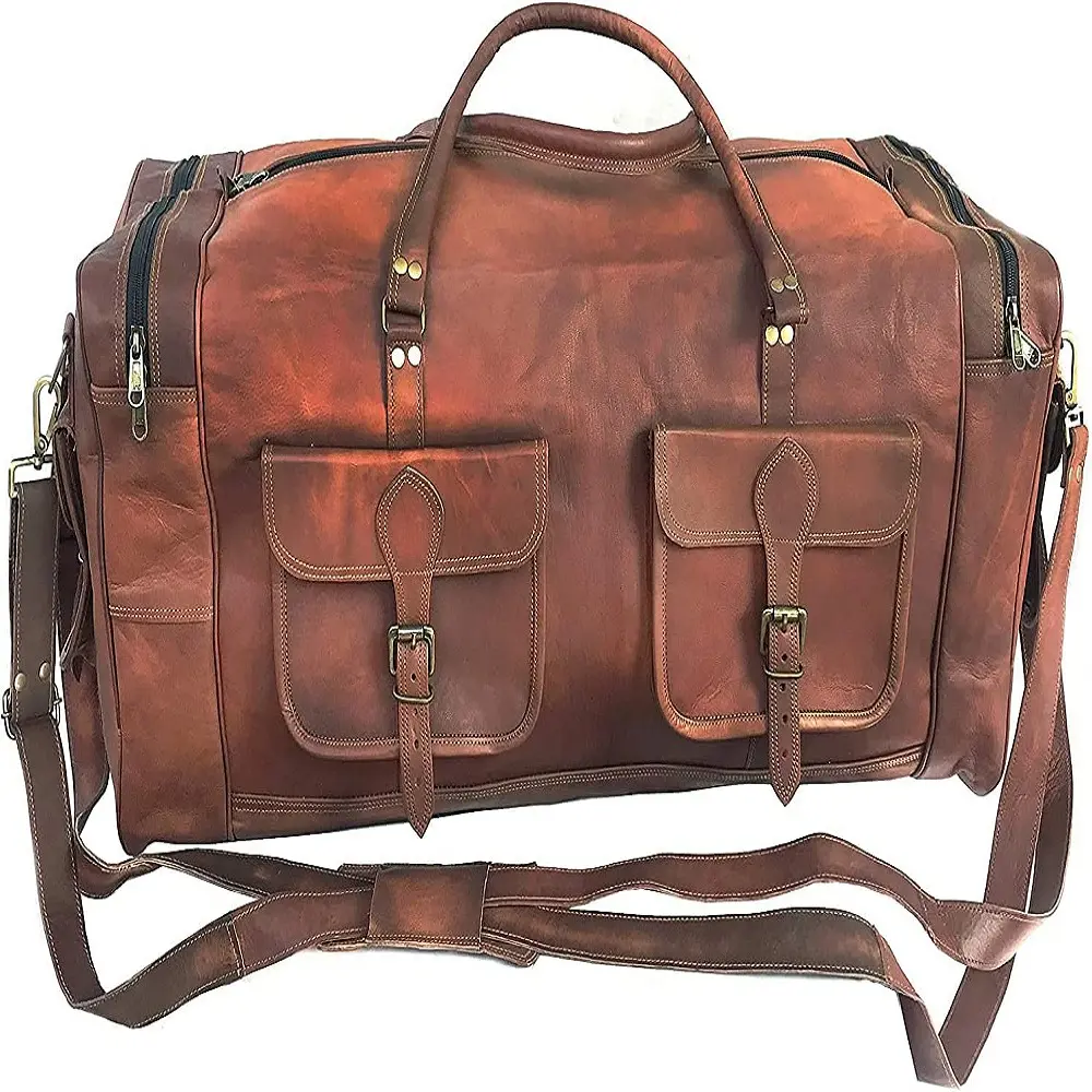 Handmade Vintage Travel Luggage 30 Inch Duffel Gym Sports Bag Weekender Travel Overnight Carry One Duffel Bag For Men