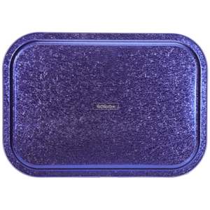 ถาดไม้สี่เหลี่ยม285x400มม. ดีไซน์ไร้รอยต่อลายเส้นเรขาคณิตบนพื้นหลังสีน้ำเงินทำจากเหล็กมุก - Product Image 2