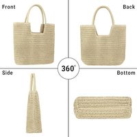 Sacs de plage en paille pour femmes, grand sac de plage, sac à main tissé, sac à bandoulière pour l'été
