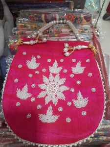 <b>Bags</b> Women Handmade Wedding <b>Bag</b> Rakhi Gift for Sister Indian Ethnic Potli Bridal Wristlet Purse - Product Image 4