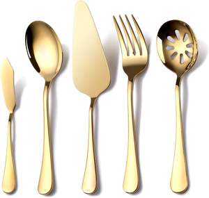 Meilleur prix couverts en acier inoxydable 410 ensemble de couverts couverts couverts vaisselle de cuisine vaisselle dîner perte emballage or fini - Product Image 2