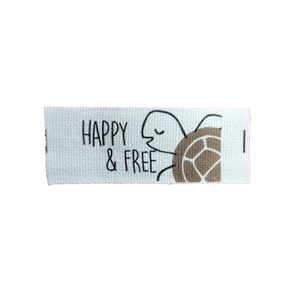 Étiquettes de vêtements tissées personnalisées écologiques de haute qualité, bord découpé au laser, tissu 100% polyester en rouleau, couleurs personnalisées, OEM - Product Image 2
