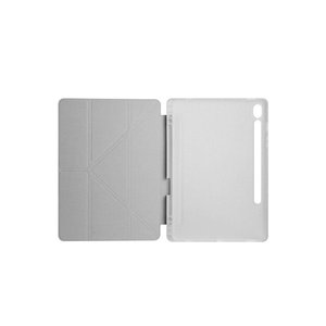 Étui de protection intelligent Netzy pour Galaxy Tab S9, gris, en PU, design pliable à trois volets avec compartiment pour stylet et support - Product Image 4