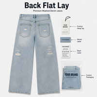 Jeans en denim large pour homme IKDEER, délavé, effet usé, avec patchs réparateurs, style vintage, pantalon de rue
