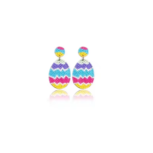 Pendientes Hechos a Mano con Cuentas de Pascua, Joyería Clásica con Forma de Huevo, Accesorios Elegantes para Fiestas y Festivales - Product Image 6