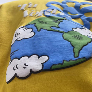 Custom Heavyweight 100% Cotton Oversized Unisex T-Shirt Drop Shoulder Loose Fit 3D Puff Printed Knitted Fabric <b>for</b> Men - Product Image 6