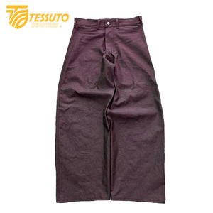 Lisière vintage personnalisée pour hommes pour pantalon en denim brut 100% coton Indigo bleu foncé poids lourd jambe large baggy droit contraste plat - Product Image 4