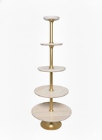 Support à gâteau artificiel en métal doré à 5 niveaux, style moderne et luxueux, décoration de table de dessert pour mariage, tour de présentation de cupcakes, montage facile, personnalisable