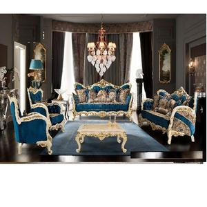 Conjunto de sofás de estilo francés tallados a mano para sala de estar, conjunto de sofás clásicos de 7 plazas para el hogar, estilo europeo - Product Image 1