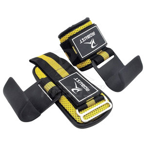 Sangles de poignet en acier résistantes personnalisées poignées d'entraînement de gymnastique en néoprène pour la sécurité d'entraînement de levage de puissance d'haltères de logo d'entraînement - Product Image 6