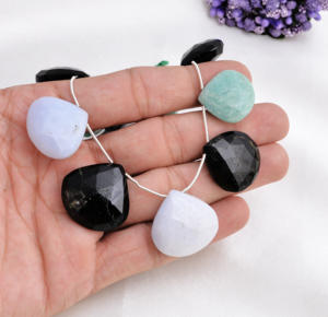 ลูกปัดลูกแพร์เหลี่ยมเพชรพลอยขนาด11นิ้วลูกปัดลูกแพร์เพชรพลอยเหลี่ยมเพชรพลอยธรรมชาติผสมสำหรับการทำเครื่องประดับที่ดีทำอัญมณี - Product Image 3