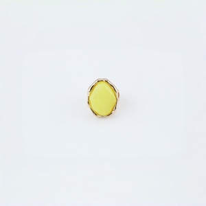 Trendy Yellow Stone Gemstone <b>Statement</b> <b>Ring</b> Gold Plated Alloy for Women Party Jewelry - Product Image 1