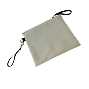 Pochette en coton avec logo personnalisé de bonne qualité Sac de rangement pour cosmétiques avec fermeture éclair - Product Image 5