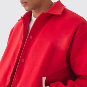 Chaqueta Universitaria de Cuero Personalizada para Hombre, Corte Entallado, Cuello Alto, Logotipo Frontal, Primavera Invierno - Product Image 3