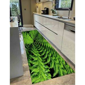 <b>Fern</b> <b>Print</b> Rug: Non-Slip Botanical Accent Rug,With Pile Soft Rug - Product Image 4