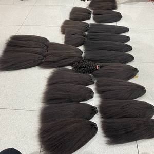 8 Inches 32 Inch High Quality Kinky Straight Natural Color Brazilian Cuticle Aligned Virgin Raw Human Hair Bundle Natural Wave - Product Image 4