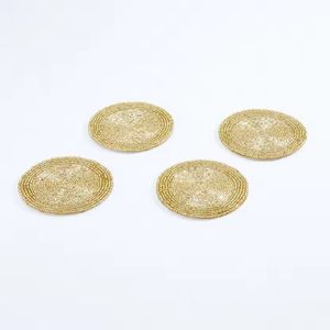 Posavasos con cuentas de color azul oscuro con forma de conejito, posavasos con cuentas de calidad superior, accesorios de cocina, posavasos - Product Image 6