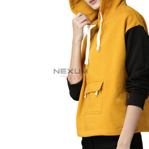 Sudadera con capucha para mujer de precio barato de mejor diseño para ropa de calle Servicio OEM Sudaderas con capucha para mujer de manga larga con logotipo de última moda personalizada - Product Image 4