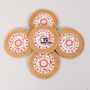 Posavasos de ratán hechos a mano, decoración de mesa, respetuoso con el medio ambiente, hecho en Vietnam - Product Image 2