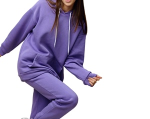 ชุดวอร์มสองชิ้นสำหรับออกกำลังกายชุดวิ่งออกกำลังกายผ้าคอตตอนผ้าฟลีซชุดกีฬาขนาดใหญ่พิเศษ - Product Image 1