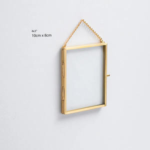 Indian Handmade Metal Brass Wall Hanging <b>Photo</b> <b>Frame</b> Clear Glass Gold Finish Modern Home Decor Reasonable Price Jewelry Boxes - Product Image 2