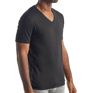 Camisetas Básicas Lisas al por Mayor para Hombre, con Logotipo Personalizado, Tela de Algodón Suave, Cuello en V, Tallas Grandes, para Uso Casual - Product Image 2
