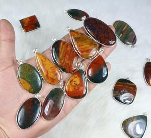 จี้อัญมณีทรงหลังเบี้ยขนาดใหญ่ทำจากเหล็กชุบเงินไม่925มีหลายสีจี้แฟชั่น - Product Image 2