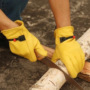 Gants de cyclisme de protection de sécurité, cuir de vache, paume renforcée, poignet extensible, résistant, anti-UV400, léger - Product Image 1