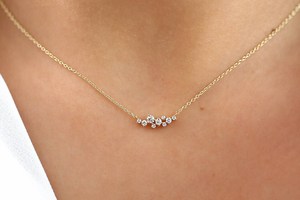 Collier pendentif en or jaune pur 14K 18K avec diamants de laboratoire certifiés, collier à maillons en diamants ronds, fabrication OEM - Product Image 6
